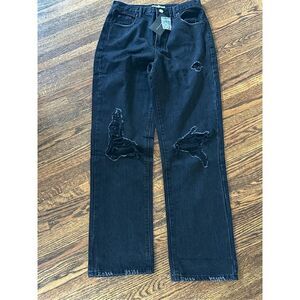 Signature 8 Slash Detail Denim Jeans black size medium 8/10 distressed ripped.